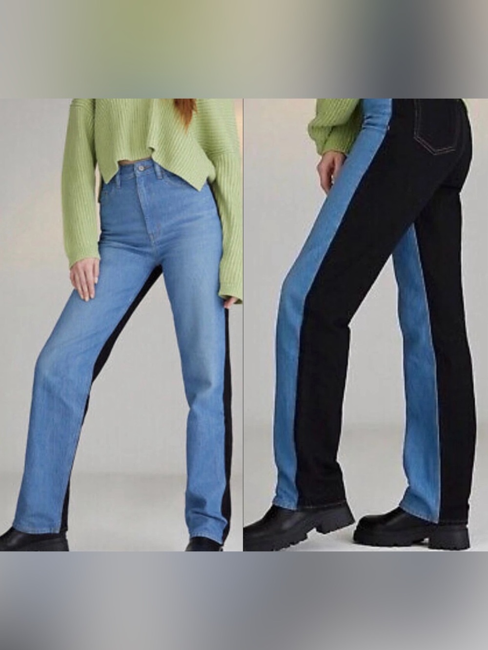 NWOT Pacsun 90’s Boyfriend Two Tone High Rise Jeans Color Block